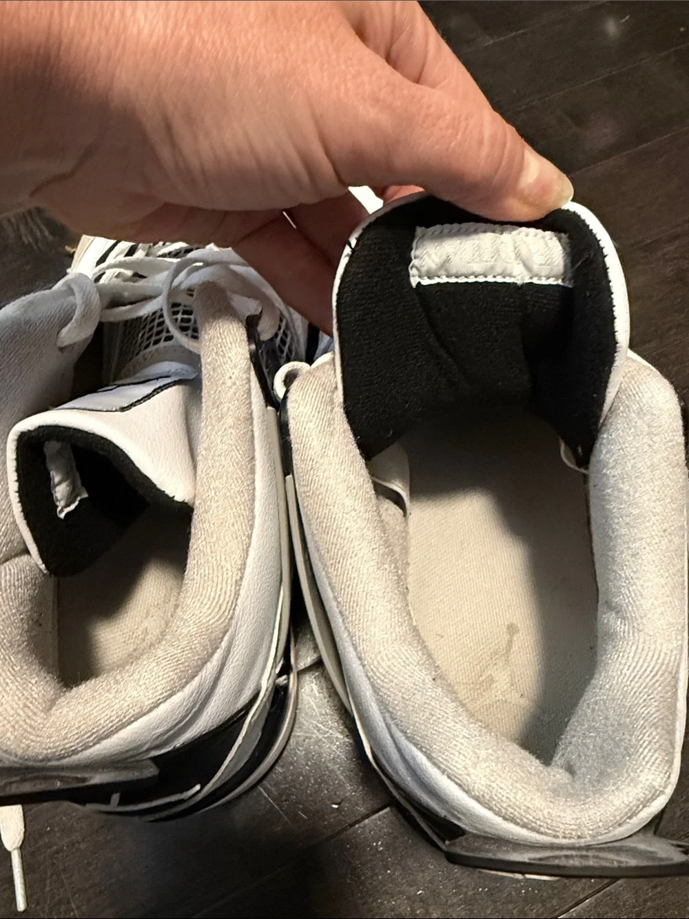 Jordan White and Black Retro Basketball Sneakers